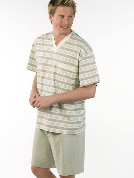 Ambient wasmiddel passie Herren Pyjama kurz vom Medima - aus 100% farbig gewachsener Baumwolle
